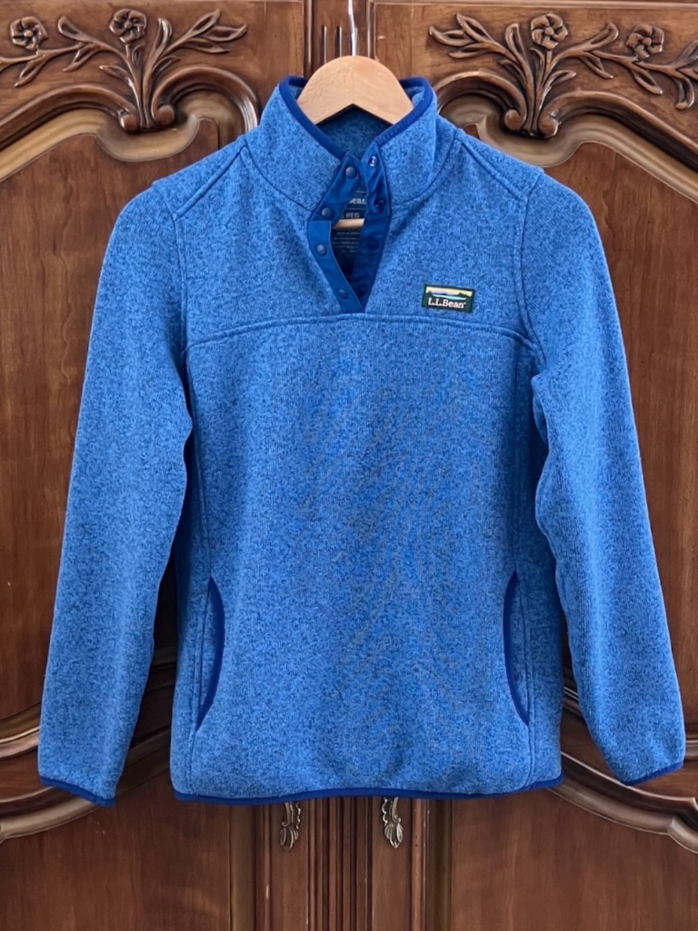 L.L.Bean | Sweater Fleece Pullover | Heathered Periwinkle Blue | S